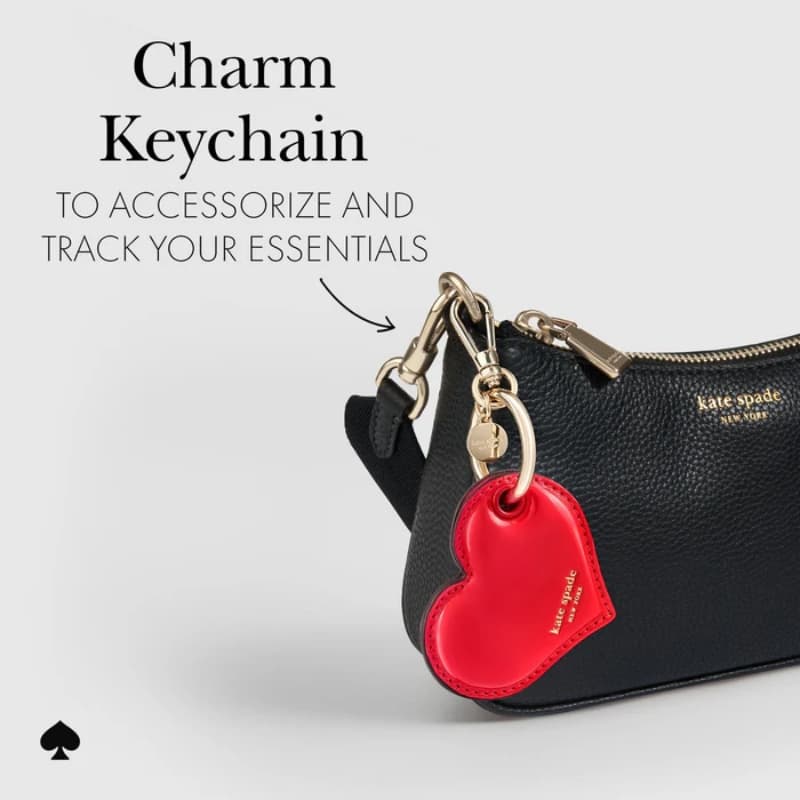Kate Spade New York Charm Keychain - Protective Case Keychain for Apple AirTag 1 / 2 (Heart) 4