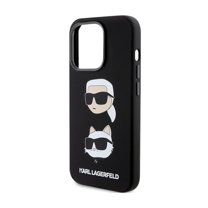 Karl Lagerfeld Silicone Karl & Choupette Heads - iPhone 15 Pro Max Case (Black) 6