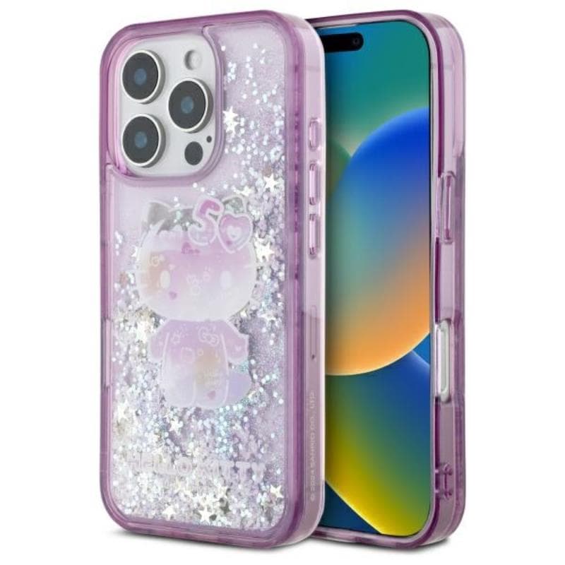 Hello Kitty Liquid Glitter 50TH Anniversary Party - Case for iPhone 16 Pro (purple) 1