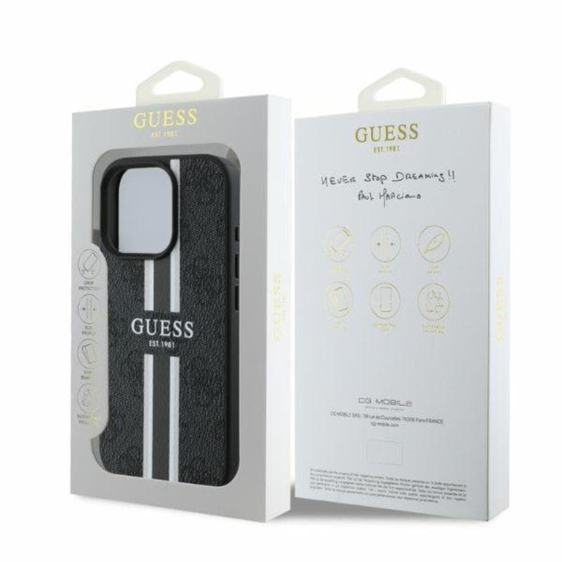 Guess 4G Printed Stripes MagSafe - Case iPhone 16 Pro Max (black) 6