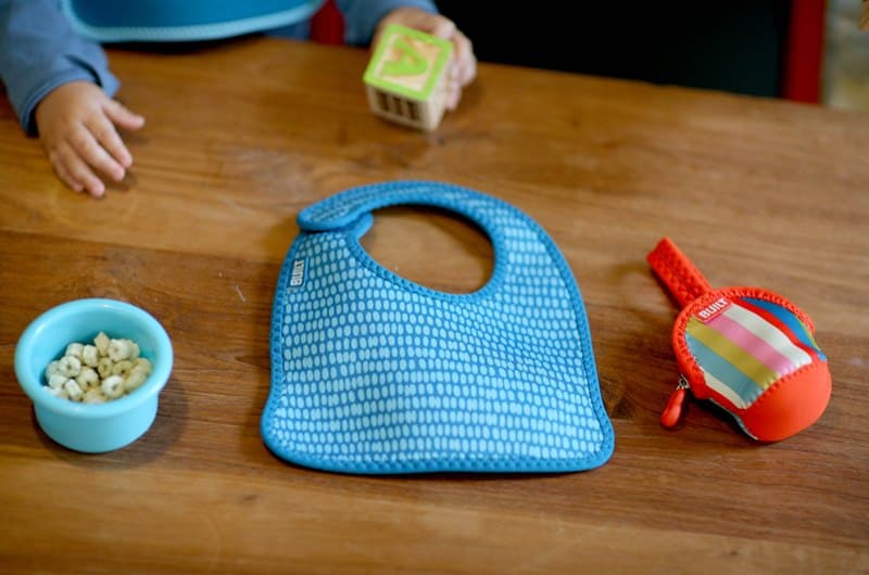 BUILT Mess Mate Set of 2 baby bib (Dribble Dots Blue) 6