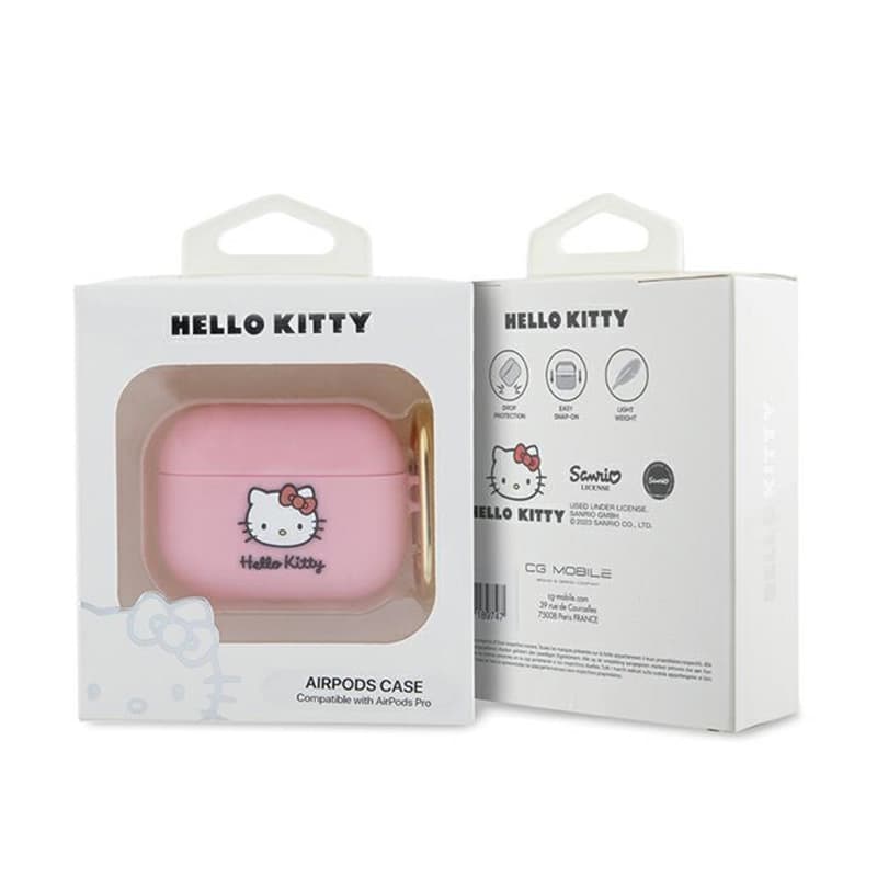 Hello Kitty Silicone 3D Kitty Head - Case for AirPods Pro (pink) 3