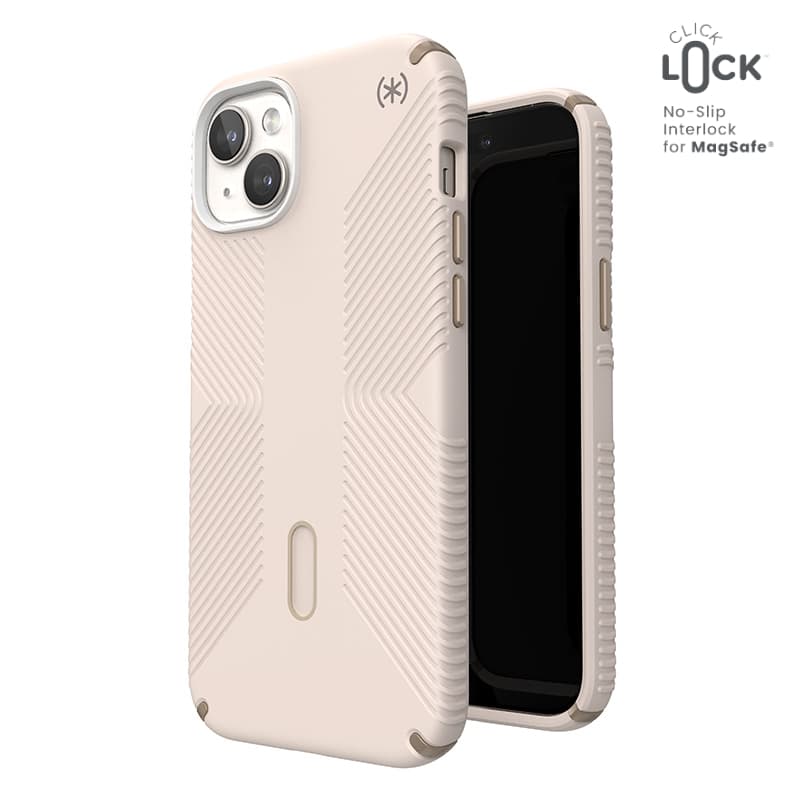 Speck Presidio2 Grip ClickLock & Magsafe - iPhone 15 Plus / iPhone 14 Plus Case (Bleached Bone / Heirloom Gold / Hazel Brown)