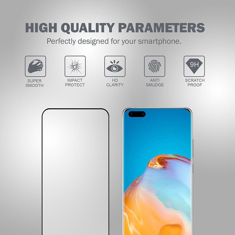 Crong 3D Armour Glass 9H Full Screen Tempered Glass Huawei P40 Pro + installation frame 4