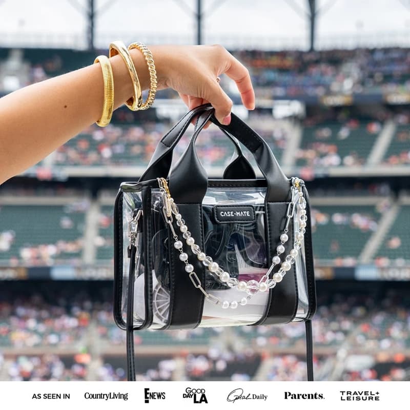 Case-Mate Micro Tote Bag - Waterproof Shoulder Bag (Midnight Black/Clear) 4