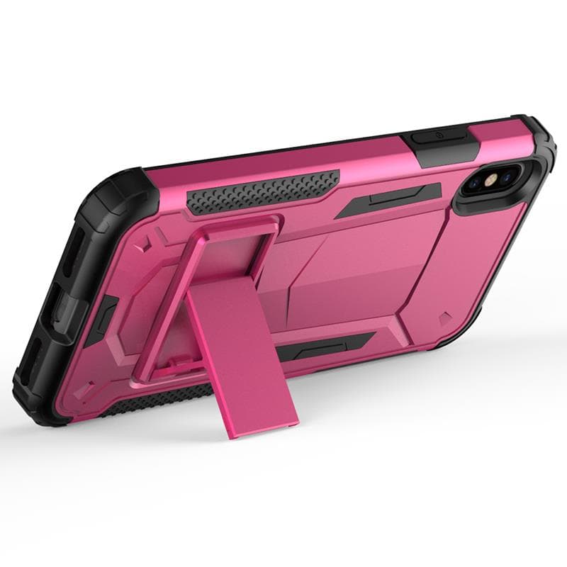 Zizo Hybrid Transformer Cover - Tough Cover for iPhone X with Kickstand (Hot Pink/Black) 5