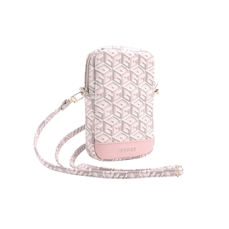 Guess Zip GCube Bottom Stripe - Phone bag (pink) 3