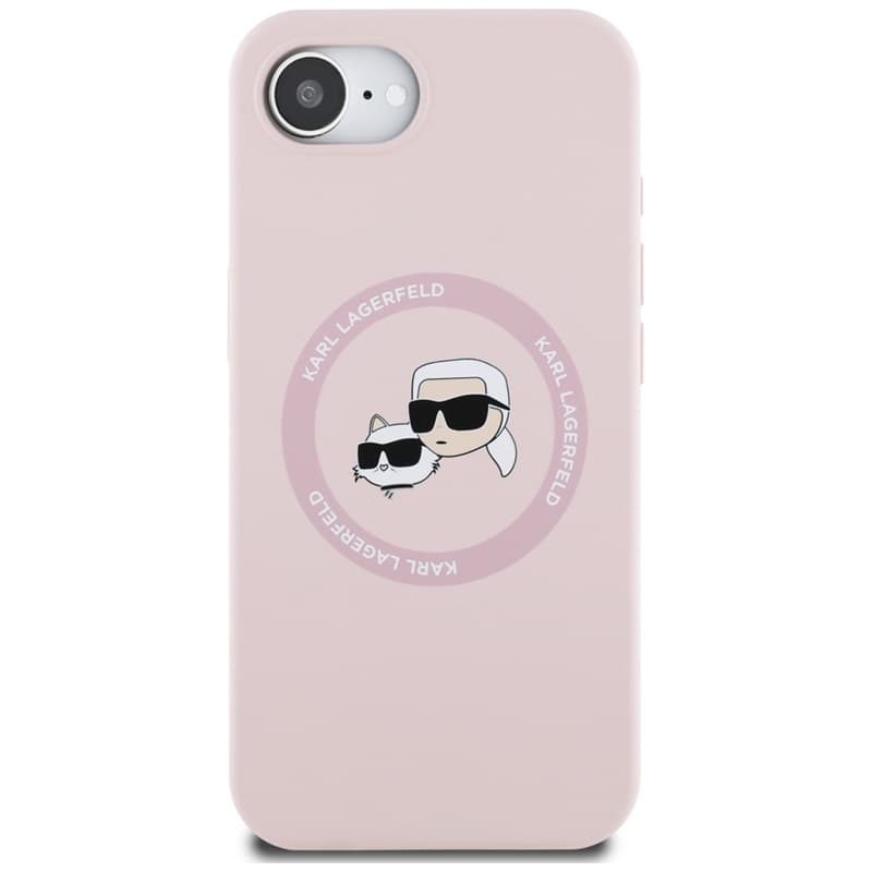 Karl Lagerfeld Silicone Karl & Choupette Heads MagSafe - Case for iPhone 16e (pink) 3