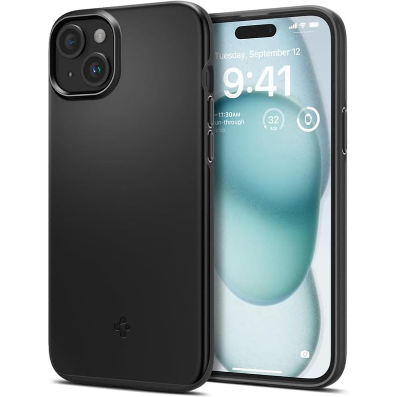Spigen Thin Fit - Case for iPhone 15 (Black) 1