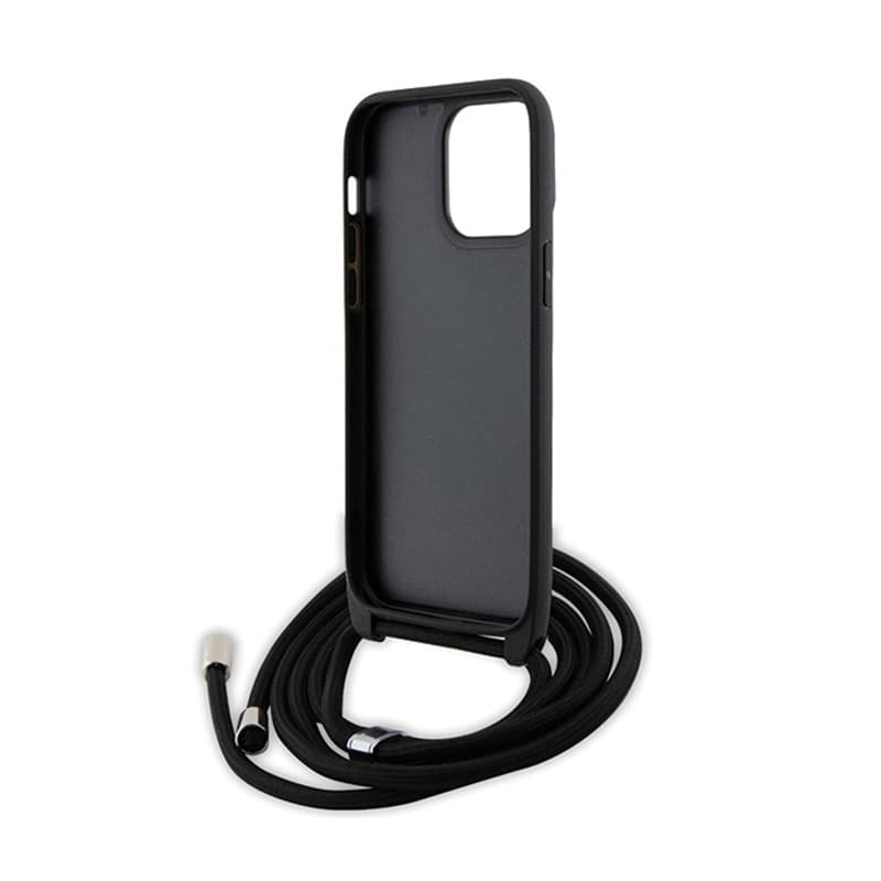Karl Lagerfeld Crossbody Saffiano Metal Pin Karl & Choupette - iPhone 14 Pro Max Case (Black) 6