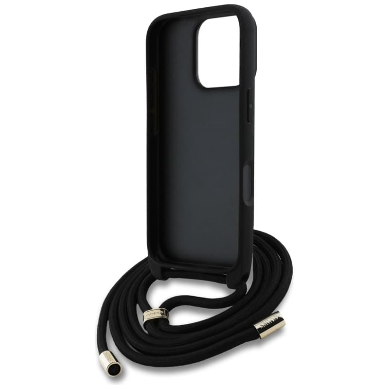 Guess 4G Big Logo Cord Strap Crossbody - Case for iPhone 16 Pro (brown) 6