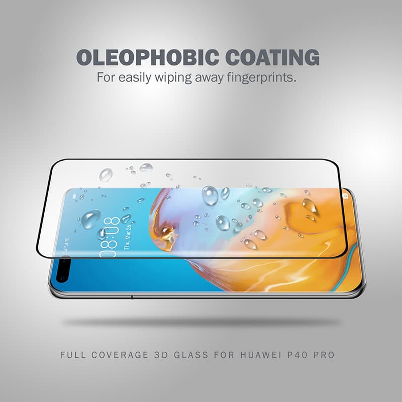 Crong 3D Armour Glass 9H Full Screen Tempered Glass Huawei P40 Pro + installation frame 5