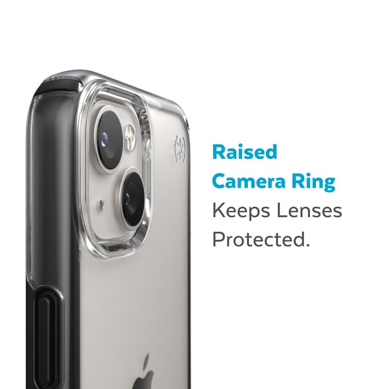Speck Presidio Perfect-Clear with Impact Geometry - iPhone 15 Plus / 14 Plus Case with MICROBAN Coating (Clear / Black) 6