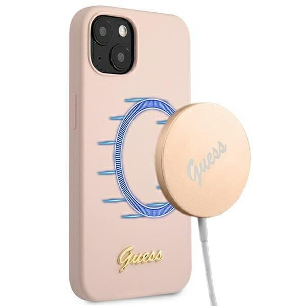 Guess Silicone Script - Case for iPhone 12 / iPhone 12 Pro (pink) 1