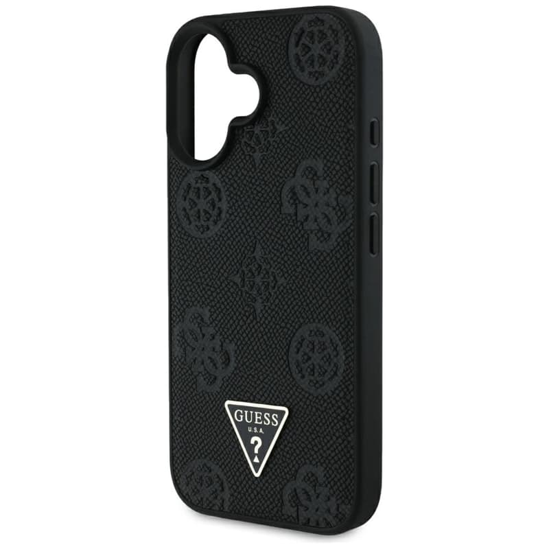 Guess Grained Hot Stamp Peony Triangle Logo MagSafe - Case for iPhone 16 (black) 6