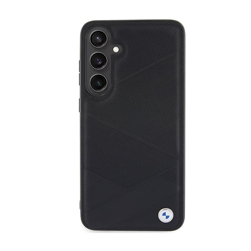 BMW Signature Leather Crossing Lines Pattern - Case for Samsung Galaxy S24+ (black) 3