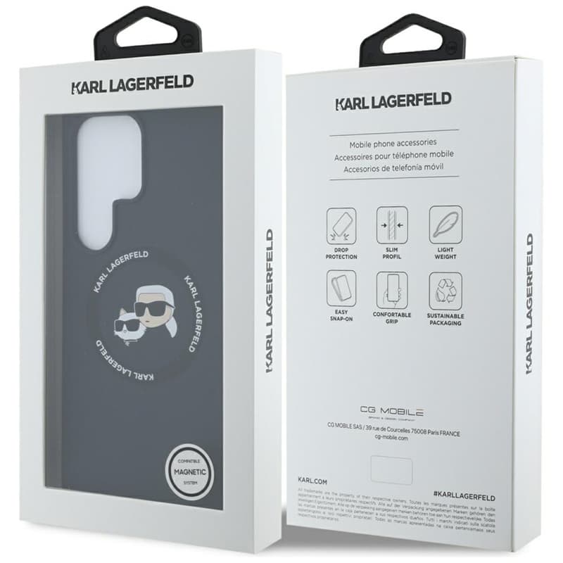 Karl Lagerfeld Silicone Double Heads And Circle MagSafe - Case for Samsung Galaxy S25 Ultra (Black) 8