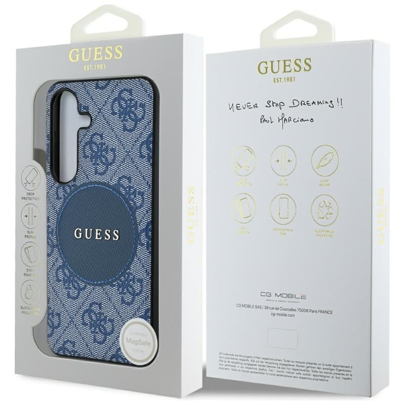 Guess 4G Round Patch Classic Logo MagSafe - Case for Samsung Galaxy S25 (blue) 8