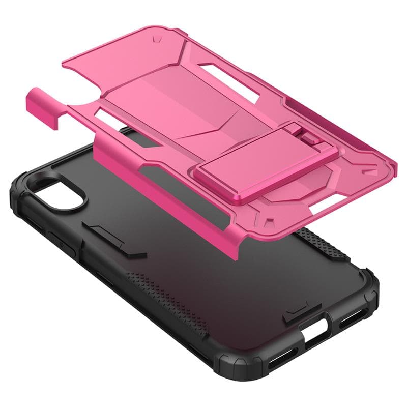 Zizo Hybrid Transformer Cover - Tough Cover for iPhone X with Kickstand (Hot Pink/Black) 6