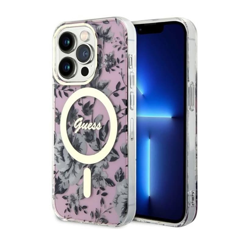 Guess Flower MagSafe - Case for iPhone 14 Pro Max (Pink) 1