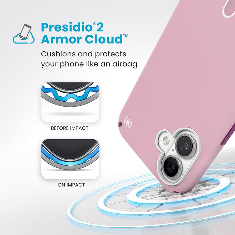 Speck Presidio2 Pro ClickLock & MagSafe - iPhone 16 Plus Case (Wednesday Pink / Boysenberry Purple / White) 4