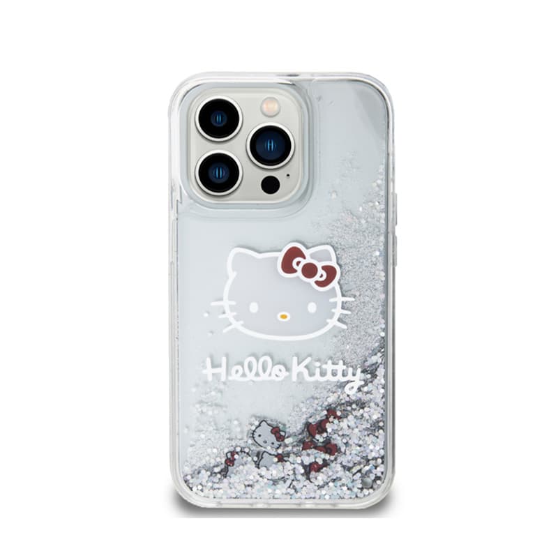 Hello Kitty Liquid Glitter Charms Kitty Head - iPhone 14 Pro Case (silver) 3