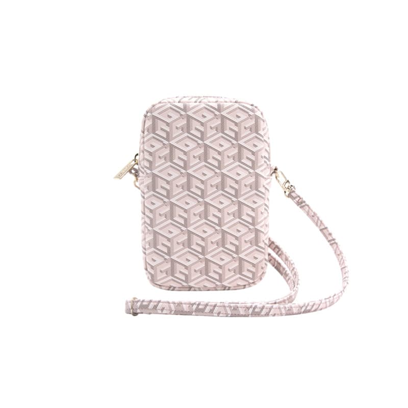 Guess Zip GCube Bottom Stripe - Phone bag (pink) 4