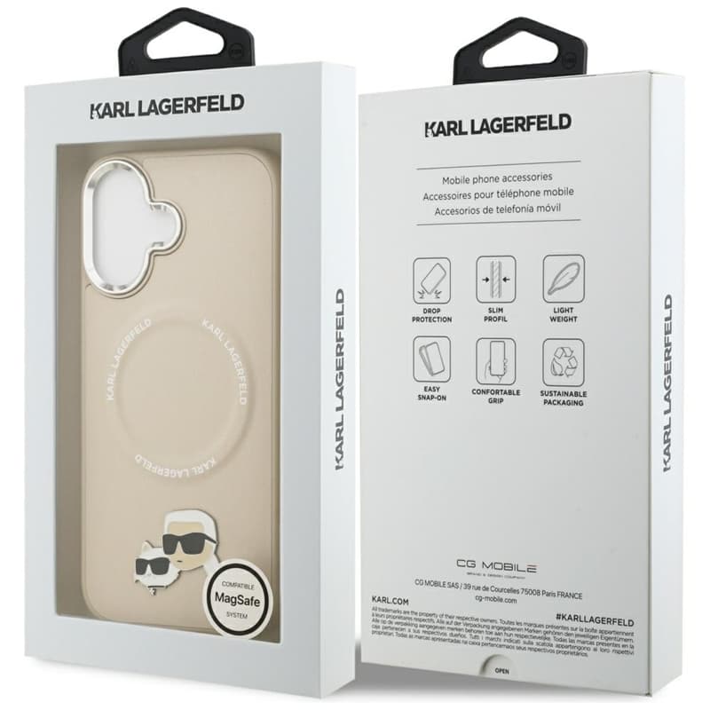 Karl Lagerfeld Karl & Choupette Pins MagSafe - Case for iPhone 17 (beige) 8