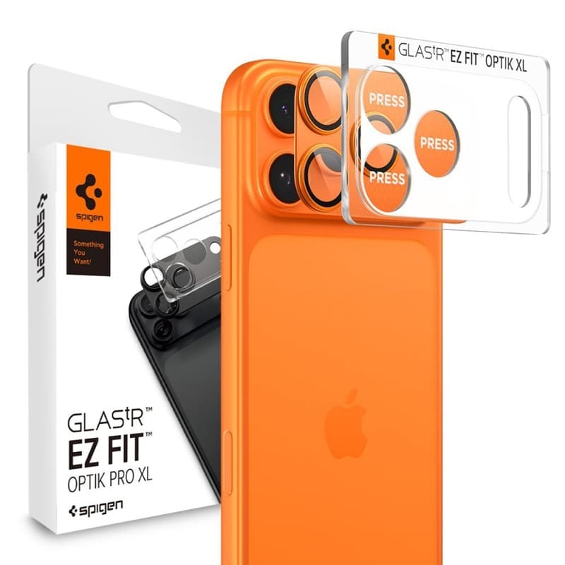 Spigen Optik Pro XL Glas.TR EZ Fit - iPhone 17 Pro Max Lens Protective Glass (Orange) 1