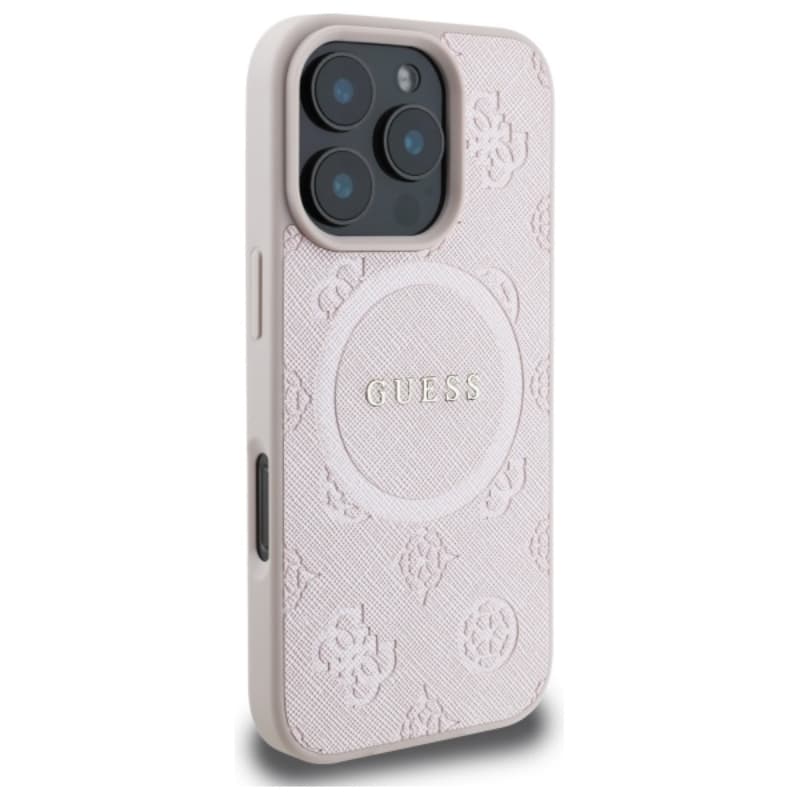 Guess Saffiano Peony Classic Logo MagSafe - Case for iPhone 16 Pro Max (pink) 4