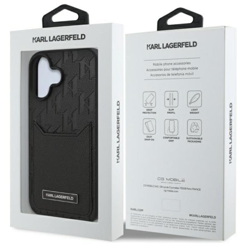 Karl Lagerfeld Cardslots Monogram - Case for iPhone 16 (black) 8
