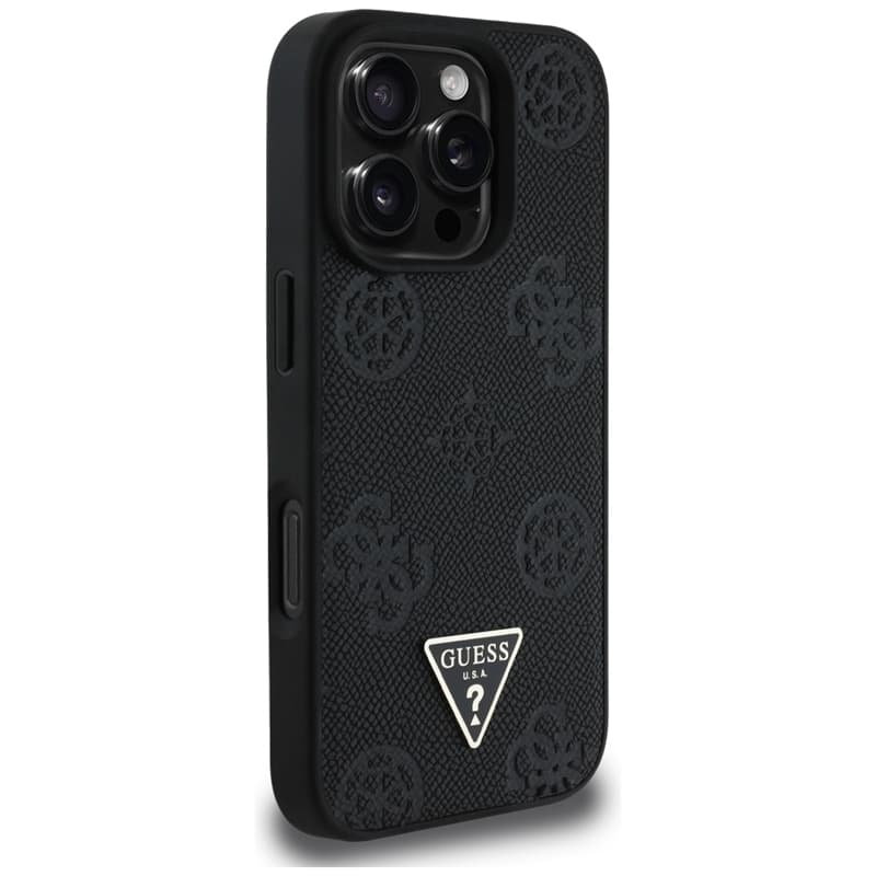 Guess Grained Hot Stamp Peony Triangle Logo MagSafe - Case for iPhone 16 Pro (black) 4