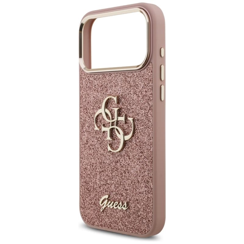 Guess Fixed Glitter Big 4G Metal Frame - Case iPhone 17 Pro Max (pink) 6