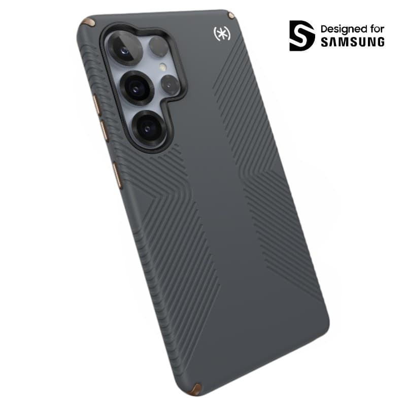 Speck Presidio2 Grip Magnet - Samsung Galaxy S25 Ultra MagSafe Case (Charcoal Grey/Cool Bronze/White)