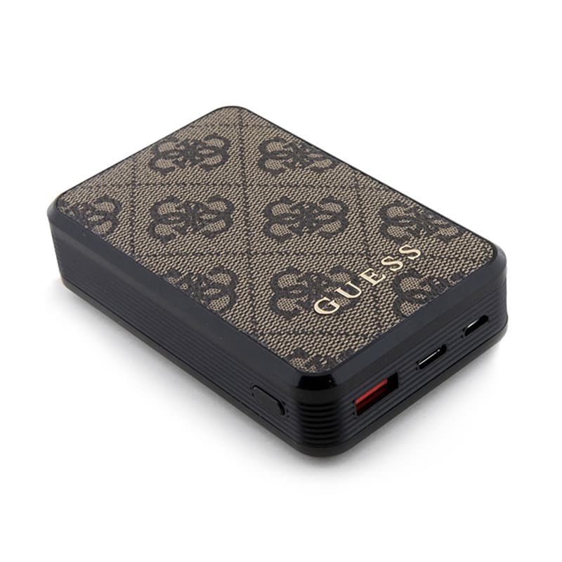 Guess 4G Leather Metal Logo - Power Bank 10000 mAh 18W (brown) 3