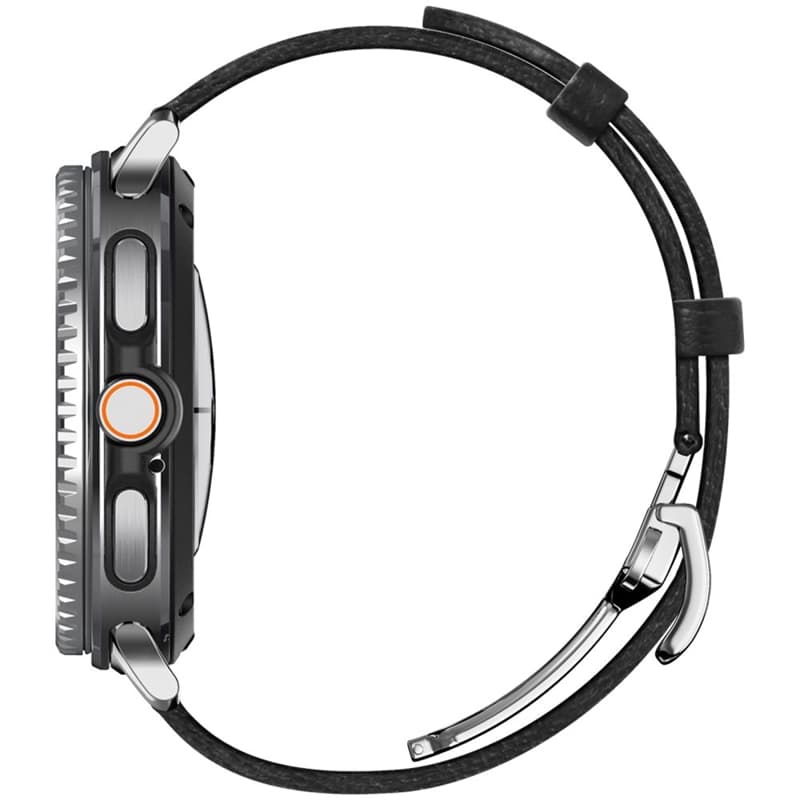 Spigen Enzo - Genuine Leather Strap for Samsung Galaxy Watch 8 / 8 Classic 40 / 44 / 46 mm (Black) 3