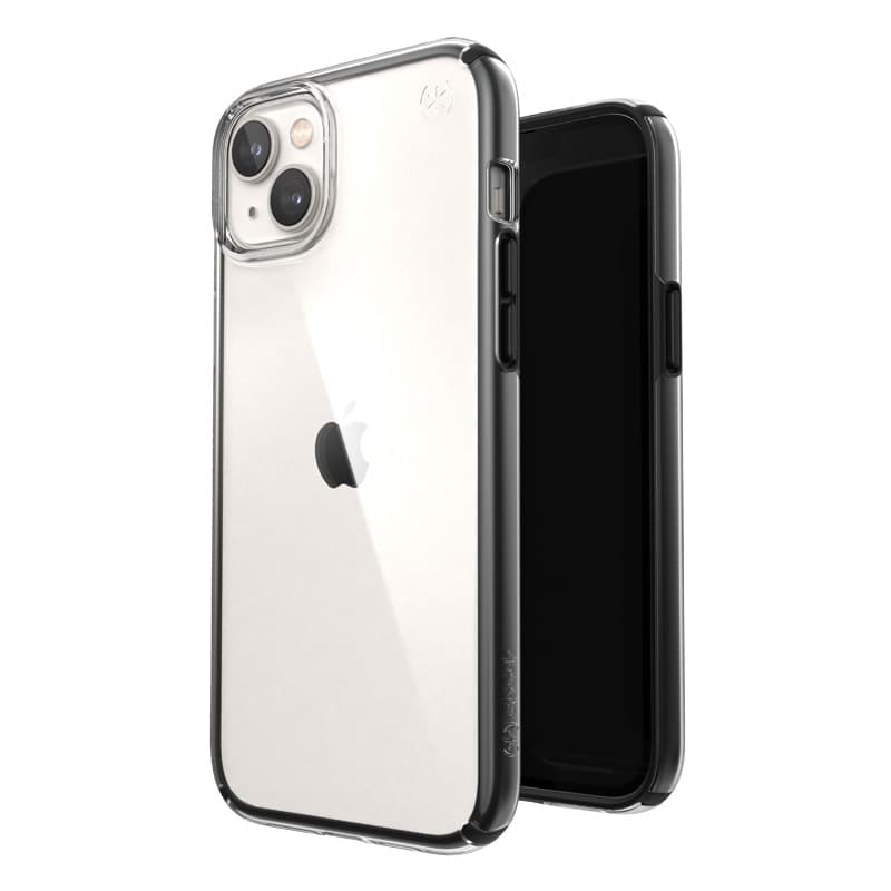 Speck Presidio Perfect-Clear with Impact Geometry - iPhone 15 Plus / 14 Plus Case with MICROBAN Coating (Clear / Black) 1