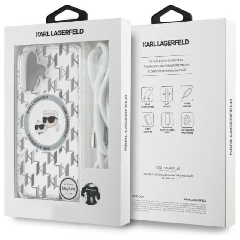 Karl Lagerfeld IML Crossbody Monogram Karl & Choupette Head MagSafe - Case for iPhone 16 (transparent) 7