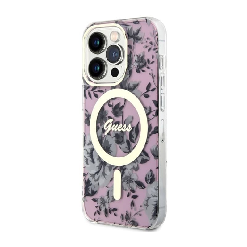 Guess Flower MagSafe - Case for iPhone 14 Pro Max (Pink) 2