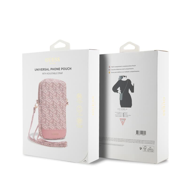 Guess Zip GCube Bottom Stripe - Phone bag (pink) 5