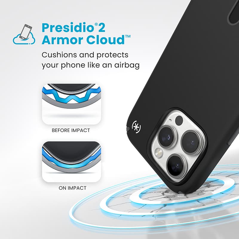 Speck Presidio2 Pro ClickLock & MagSafe - iPhone 16 Pro Case (Black / Slate Gray / White) 4