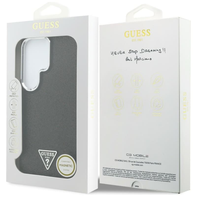 Guess Fixed Glitter Triangle MagSafe - Samsung Galaxy S26 Ultra Case (Black) 8