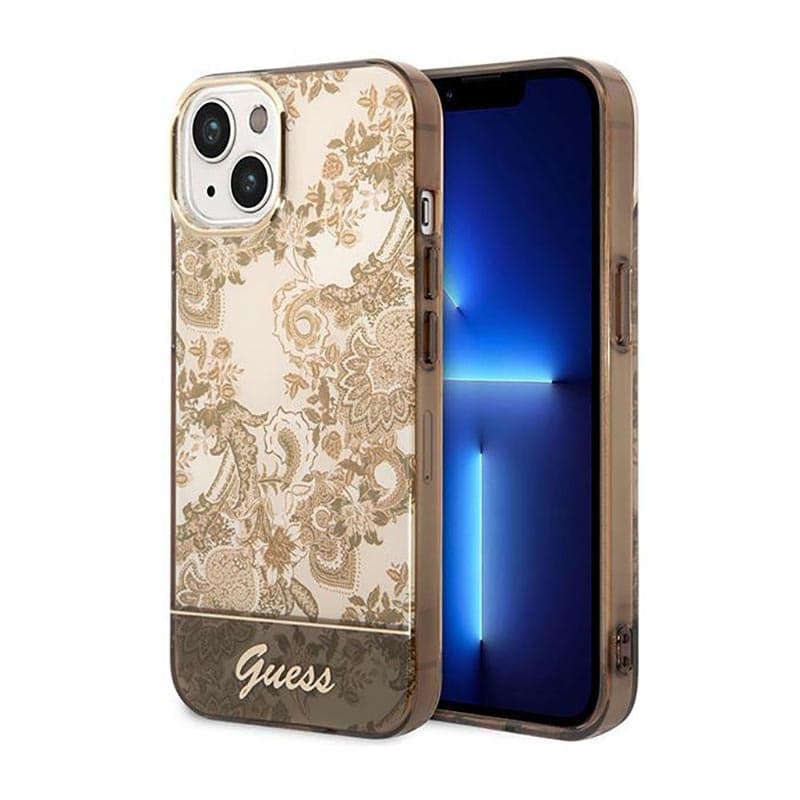 Guess Porcelain Collection - Case for iPhone 14 Plus (Ochre) 1