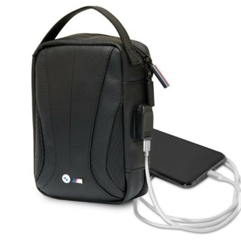BMW Carbon&Perforated - Bag / organizer with external USB port (Black) 1