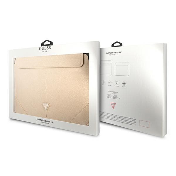 Guess Saffiano Triangle Logo Sleeve - Notebook case 16" (Beige) 4