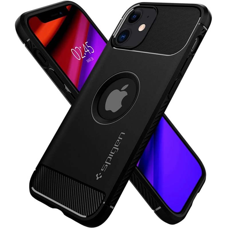 Spigen Rugged Armor - Case for iPhone 12 / iPhone 12 Pro Case (Black)