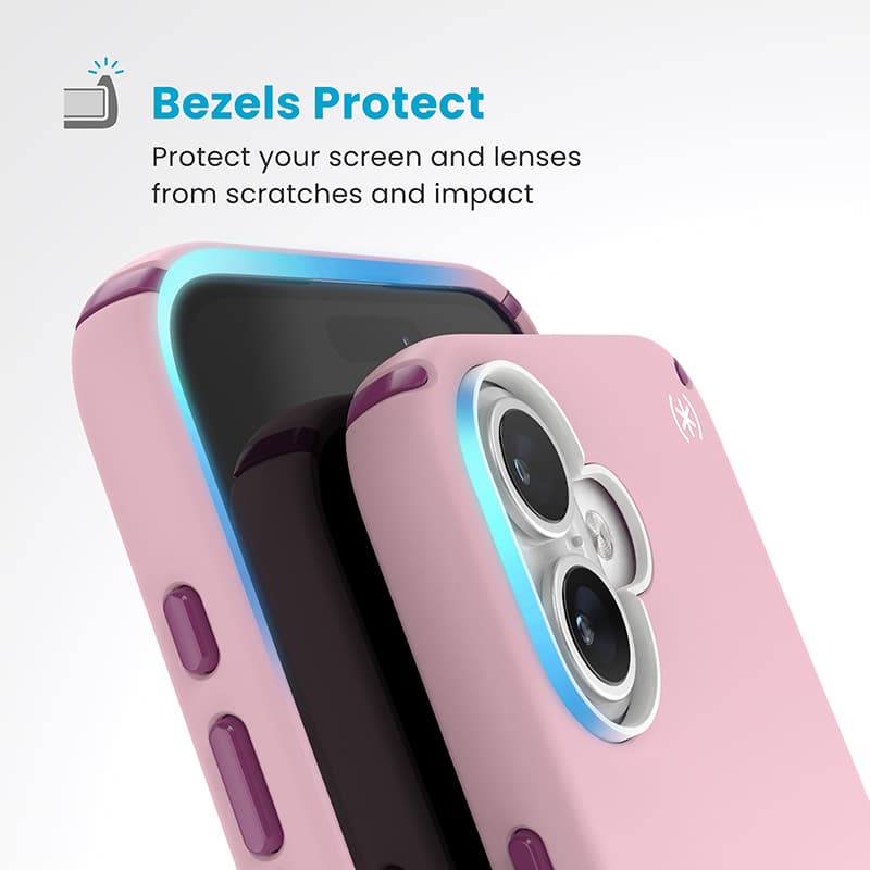 Speck Presidio2 Pro ClickLock & MagSafe - iPhone 16 Plus Case (Wednesday Pink / Boysenberry Purple / White) 6