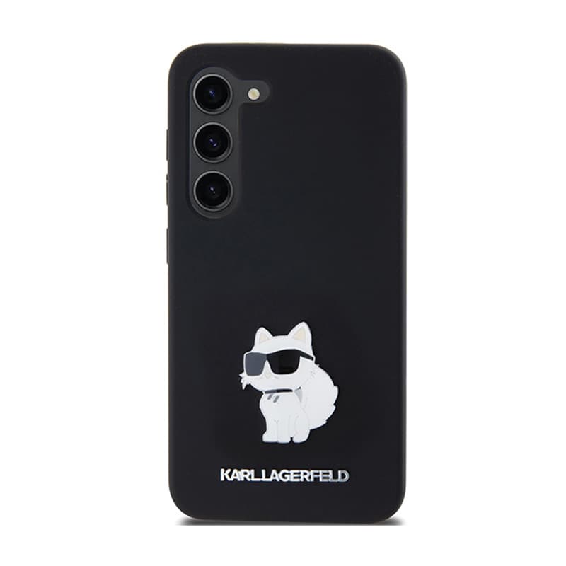 Karl Lagerfeld Silicone Choupette Metal Pin - Case Samsung Galaxy S24 (czarny) 3