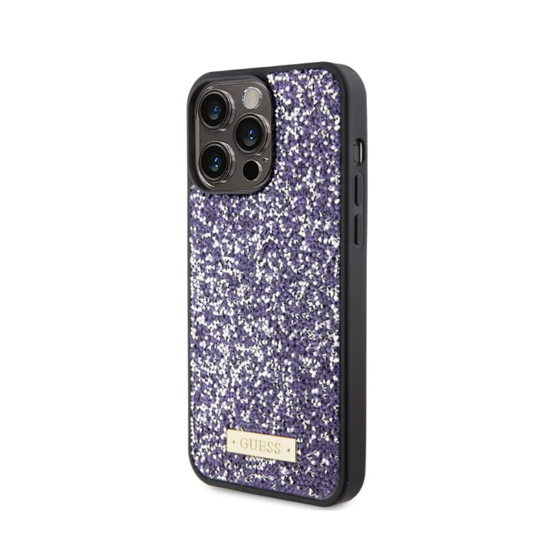 Guess Rhinestone Metal Logo - Case for iPhone 15 Pro Max (Pink) 2