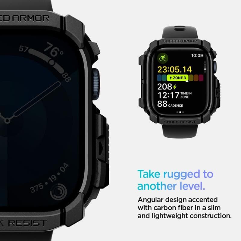 Spigen Rugged Armor - Case for Apple Watch 10 46 mm (Matte Black) 8